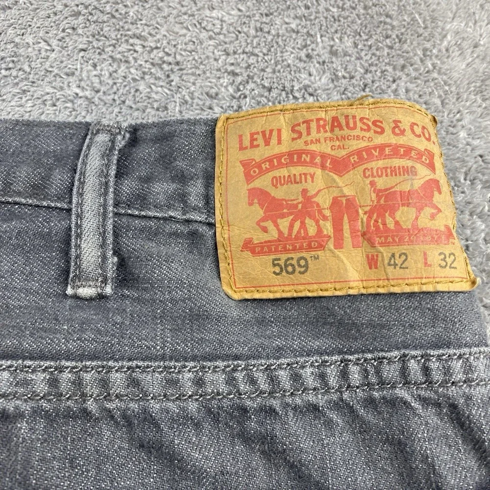 Levis‎ 569 Loose Straight Jeans Mens 42x24 Black Mid Rise Relaxed